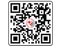 A qr code with a red circle and a white circle

Description automatically generated