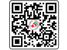 A qr code with a red circle and a white circle

Description automatically generated