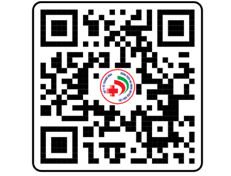 A qr code with a red circle and a white circle

Description automatically generated